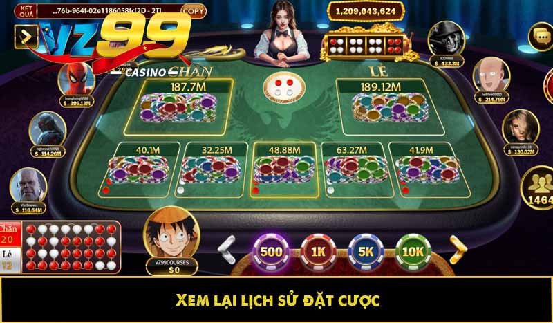 Xóc đĩa - Siêu phẩm trò chơi ăn tiền hay nhất đất Việt 4 Xem lại lịch sử đặt cược